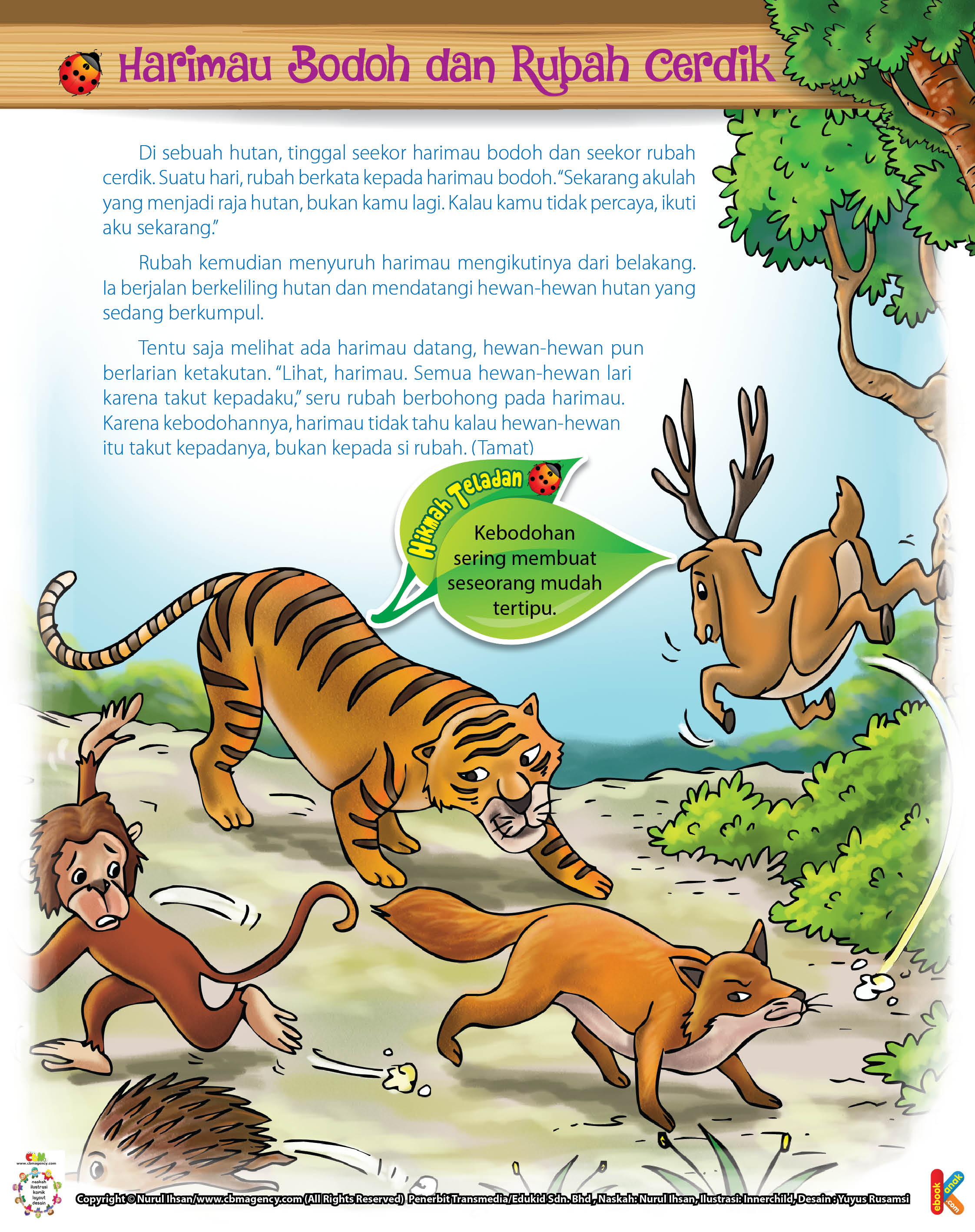 Harimau Bodoh Dan Rubah Cerdik Ebook Anak