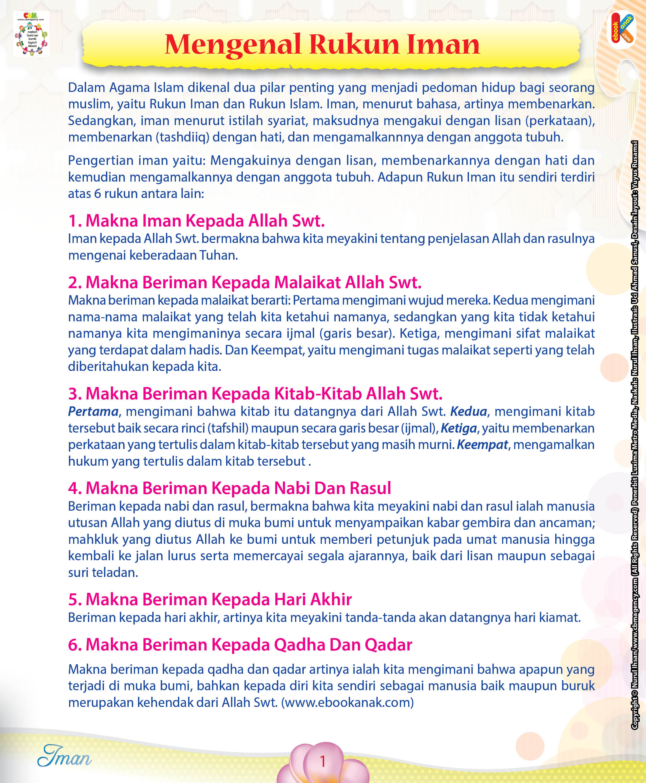 Mengenal Rukun Iman Ebook Anak