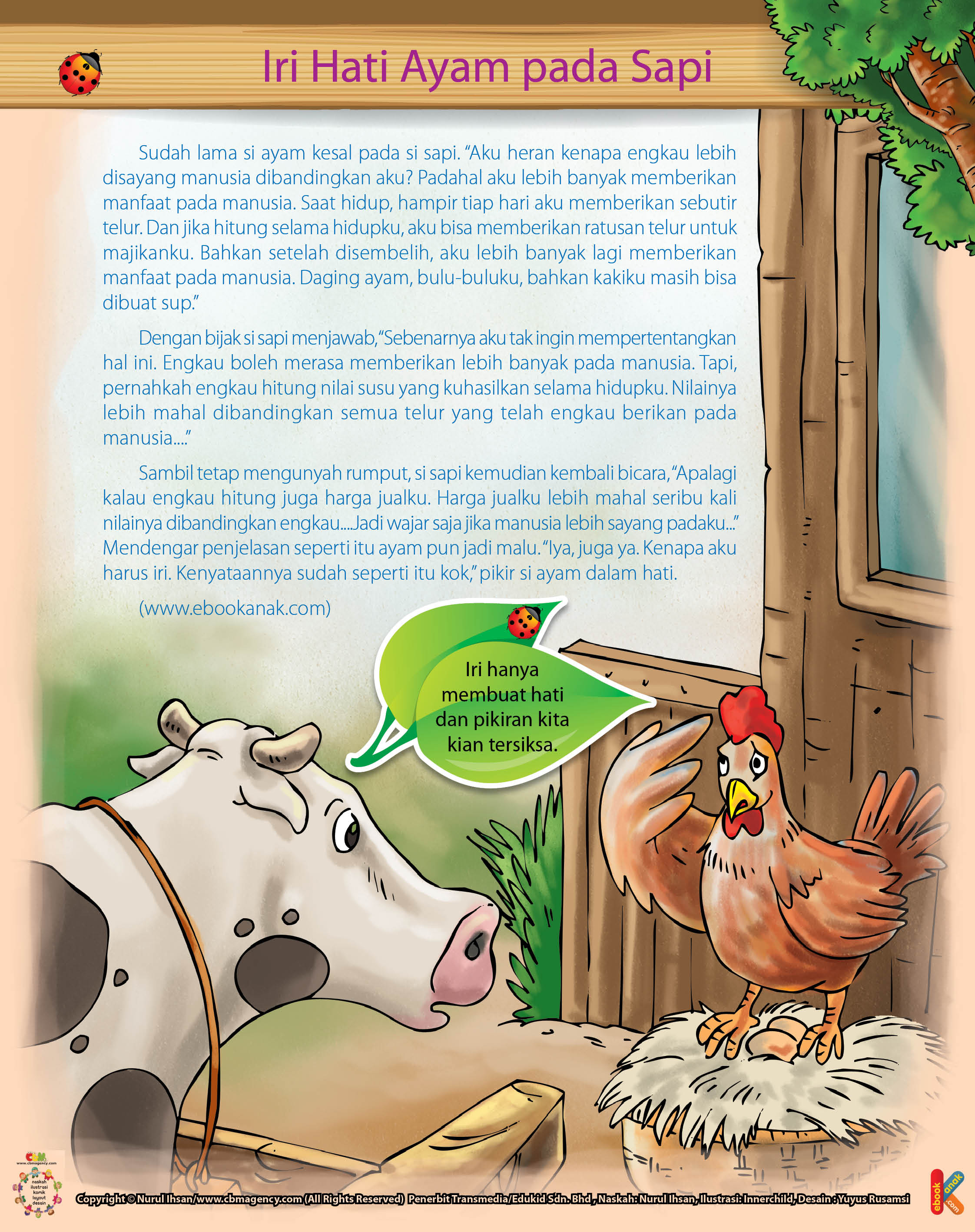 Kenapa Ayam Yang Iri Hati Pada Sapi Ebook Anak