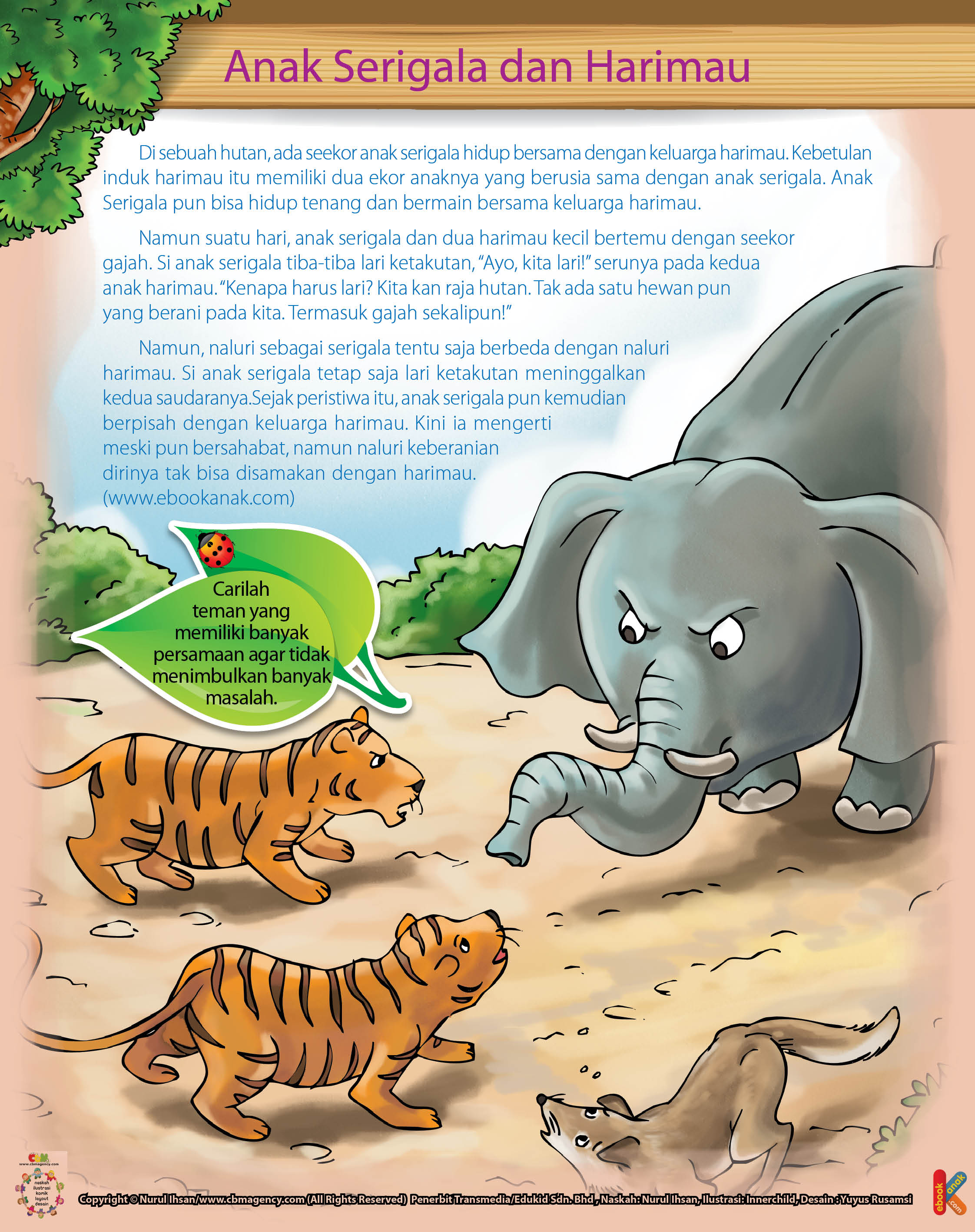 Persahabatan Harimau Kecil Dan Serigala Kecil Ebook Anak