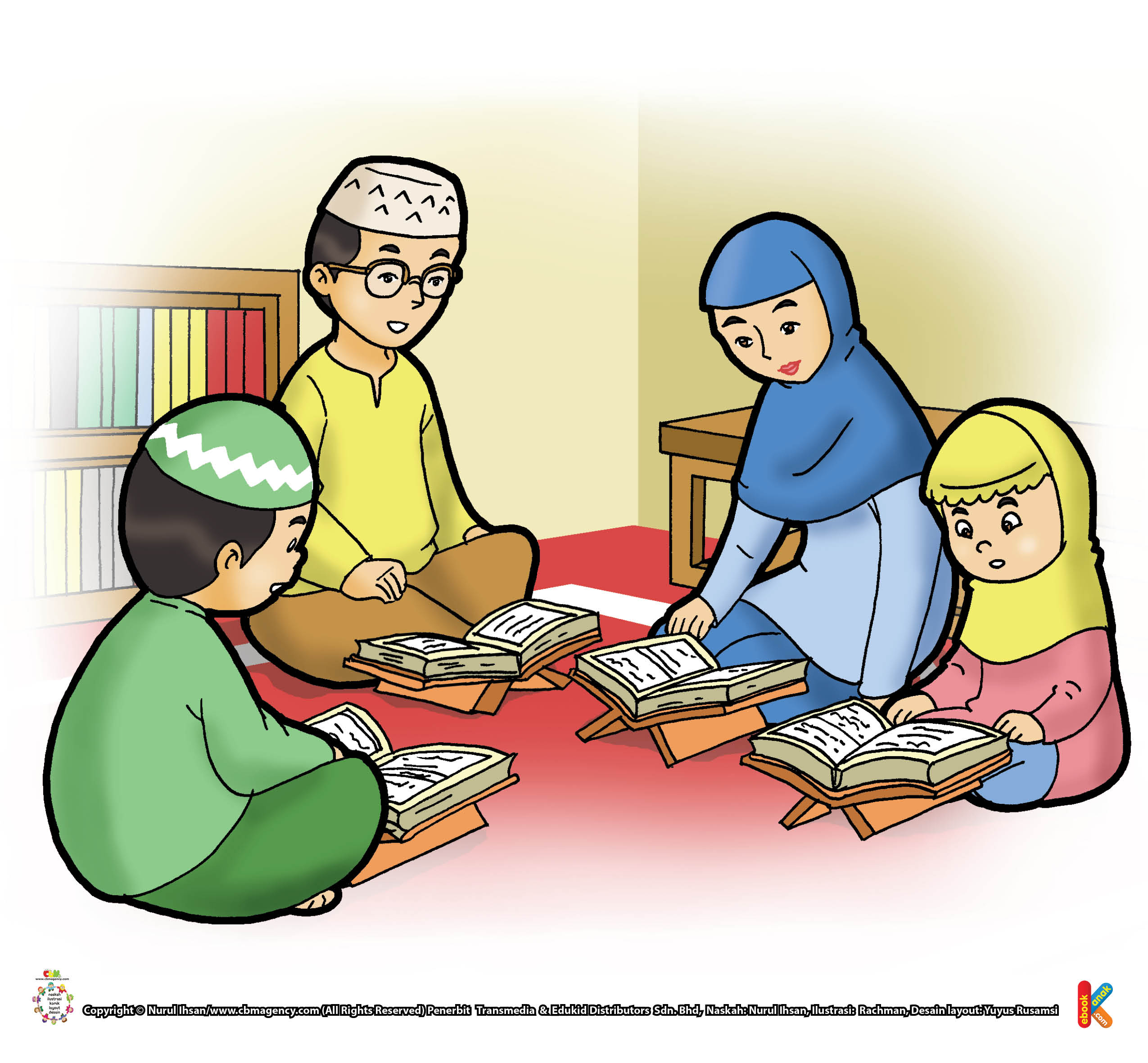 Gambar Kartun Anak Membaca Al Quran Kumpulan Gambar Kartun