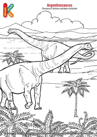 Mewarnai Gambar Dinosaurus Argentinosaurus Ebook Anak Bersalaman