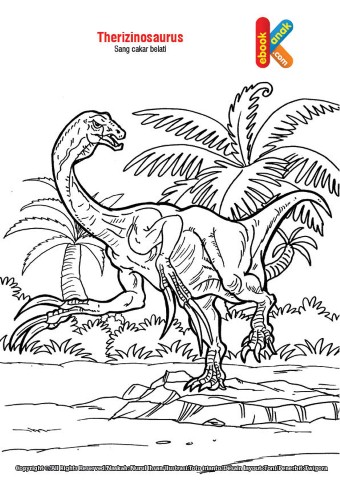 Mewarnai Gambar Dinosaurus Therizinosaurus Ebook Anak