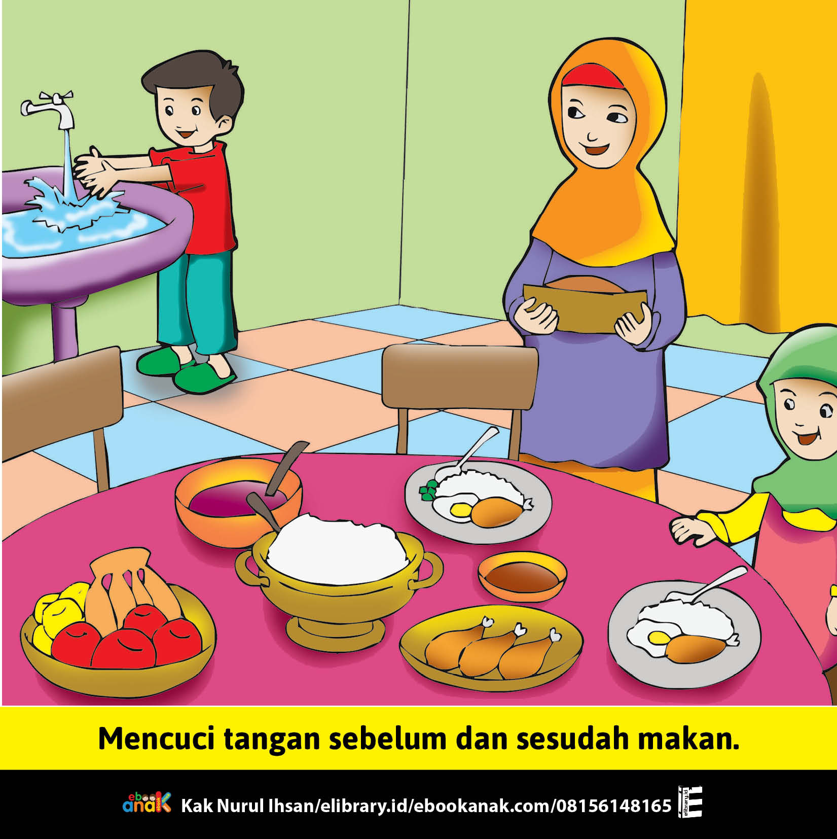 1. Mencuci Tangan Sebelum dan Sesudah Makan, 33 Pesan Nabi Muhammad untuk Anak Muslim