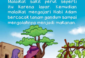 Download JPG printable 100 Kartu Kisah Teladan 25 Nabi dan Rasul; Nabi Adam AS Bertani