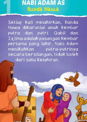 Ebook JPG Printable 100 Kartu Kisah Teladan 25 Nabi dan Rasul; Nabi Adam AS dan Bunda Hawa