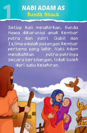 Ebook JPG Printable 100 Kartu Kisah Teladan 25 Nabi dan Rasul; Nabi Adam AS dan Bunda Hawa