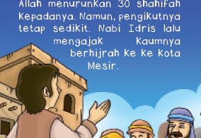 Download JPG printable 100 Kartu Kisah Teladan 25 Nabi dan Rasul; Nabi Idris AS Sabar Berdakwah