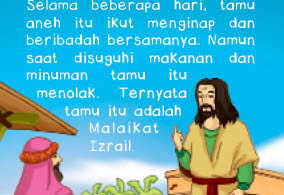 Download JPG printable 100 Kartu Kisah Teladan 25 Nabi dan Rasul; Nabi Idris AS dan Tamu Aneh