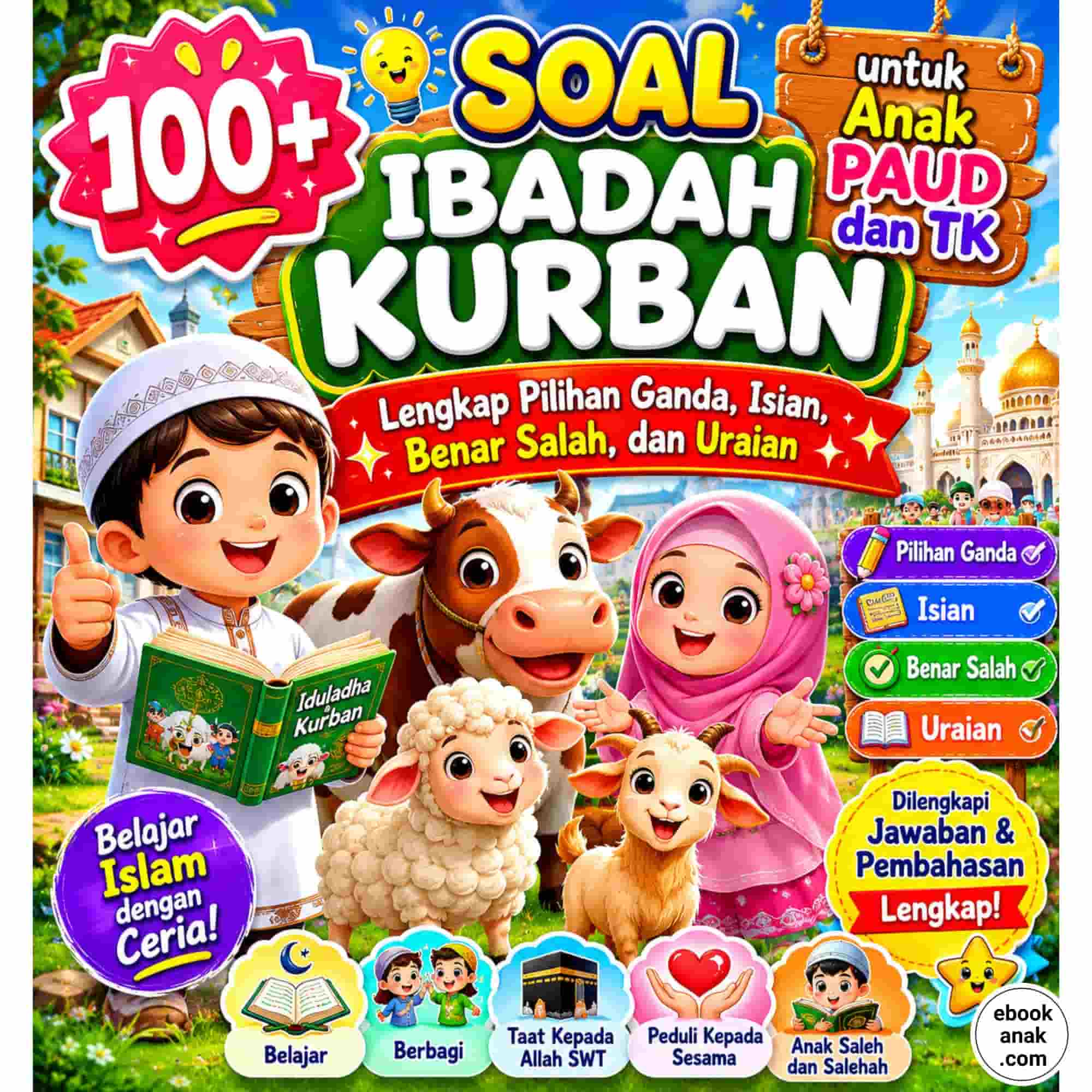 100+ Soal Ibadah Kurban untuk Anak PAUD dan TK Lengkap Pilihan Ganda, Isian, Benar Salah, dan Uraian (1)