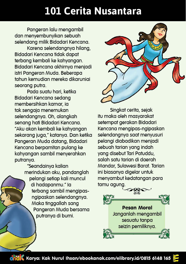 101 Cerita Nusantara, Selendang Bidadari Kencana (Sulawesi Barat)