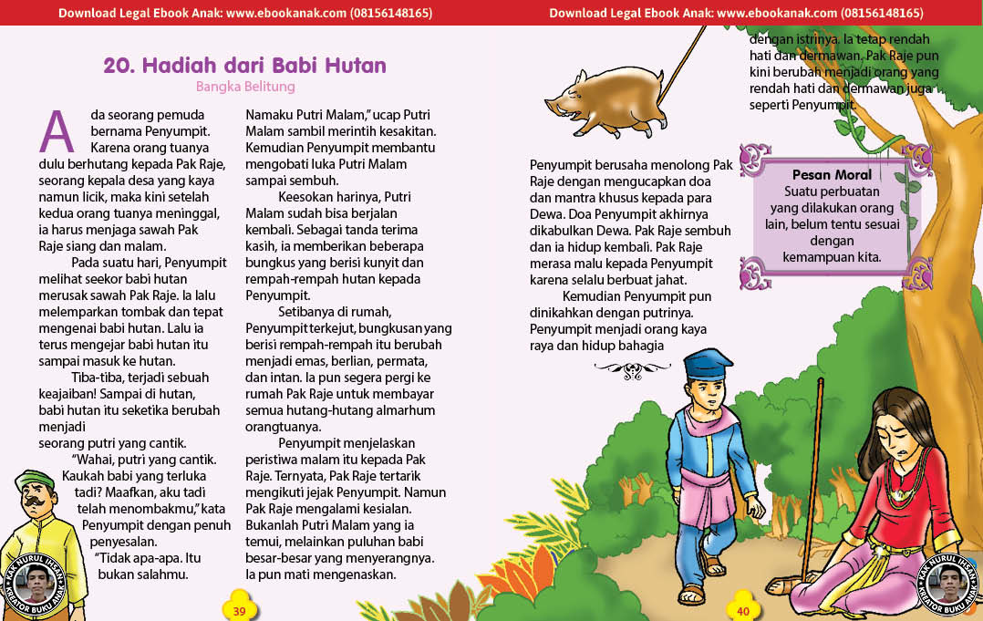 101 cerita nusantara, Hadiah dari Babi Hutan (Cerita Rakyat Bangka Belitung) (20)