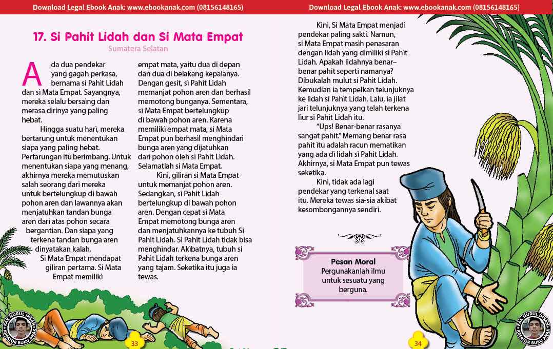 Si Pahit Lidah dan Si Mata Empat (Cerita Rakyat Sumatera Selatan)