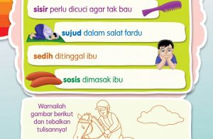 membaca satu suku kata berawalan S dan mewarnai gambar