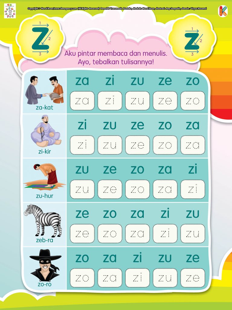 Membaca dan Menulis Huruf Z