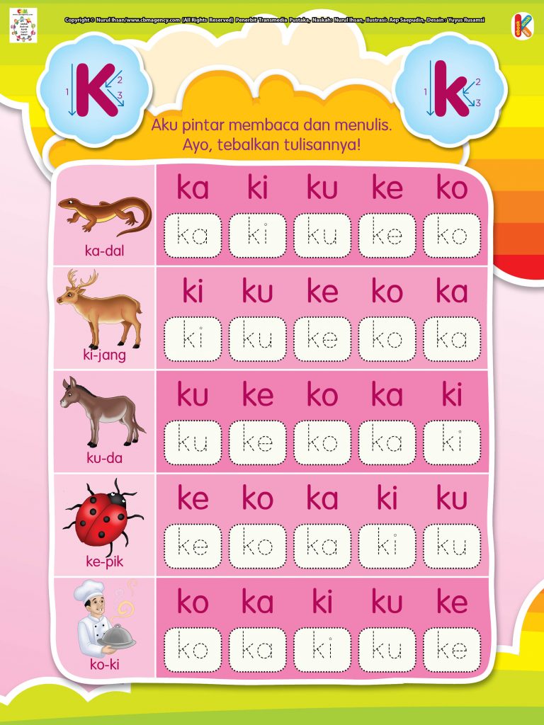 Pintar Membaca dan Menulis Huruf K