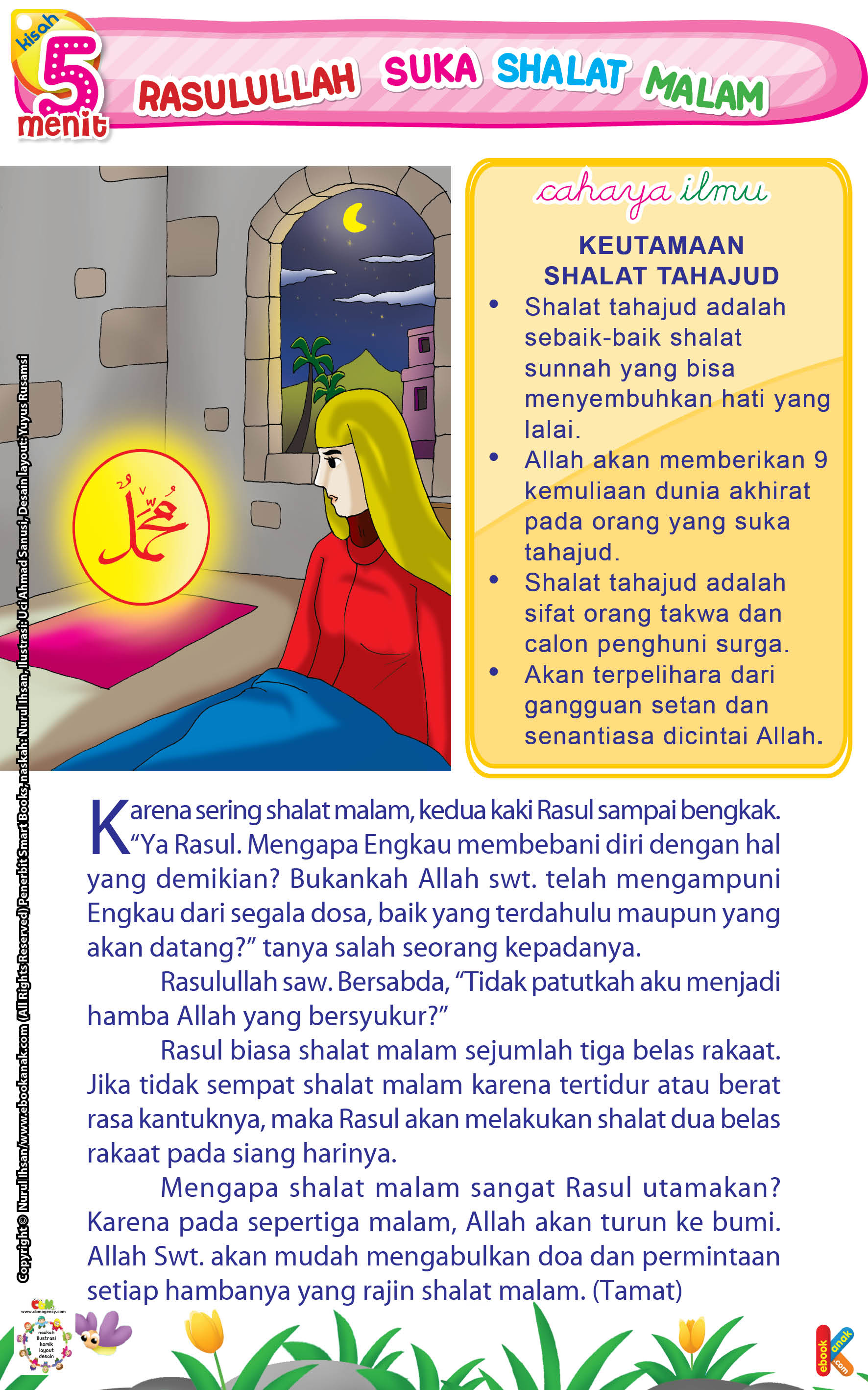 Rasul biasa shalat malam sejumlah tiga belas rakaat.
