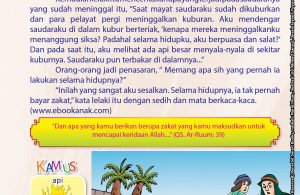 Saat orang-orang pergi meninggalkan kubur, tiba tiba muncul api di dalam kubur.