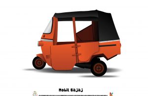 Kendaraan ini juga dinamai bajaj sesuai dengan nama produsennya dari India, Bajaj auto.