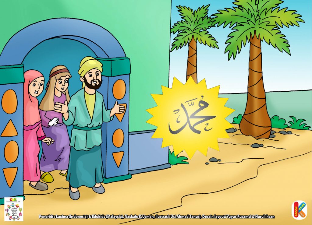 Download gambar gratis hal 34 Rasul datang ke rumah Abu Bakar