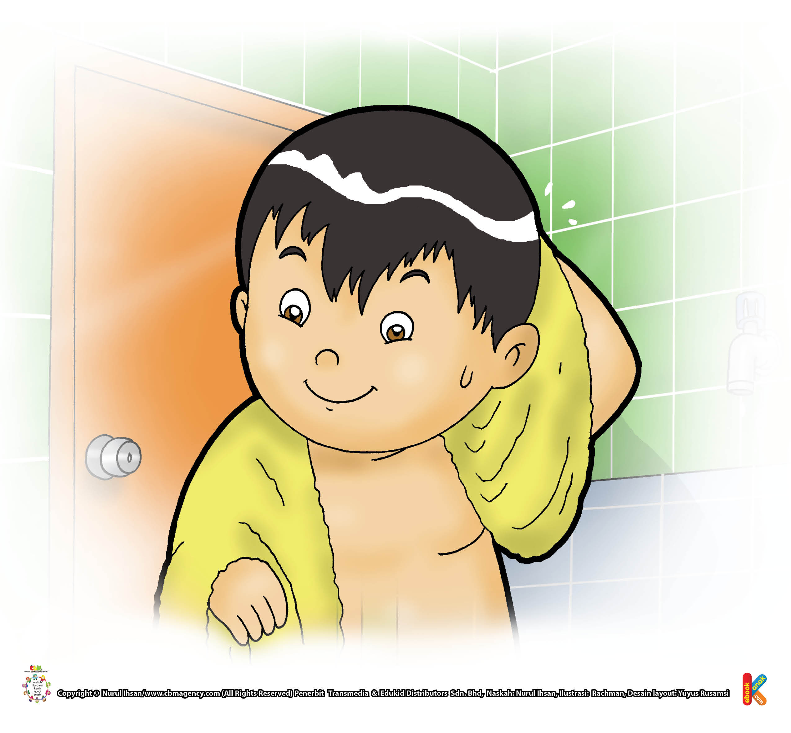 Untuk mandi, Husna mengisi air ke dalam bak mandi secukupnya. Setelah mandi, tak lupa Husna mematikan krannya.