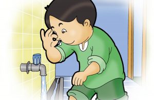 Keutamaan memasukkan air ke rongga hidung saat wudhu.