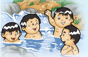 Meski pun mandi di sungai, mereka tetap menggunakan air seperlunya. Tidak berlebih-lebihan.