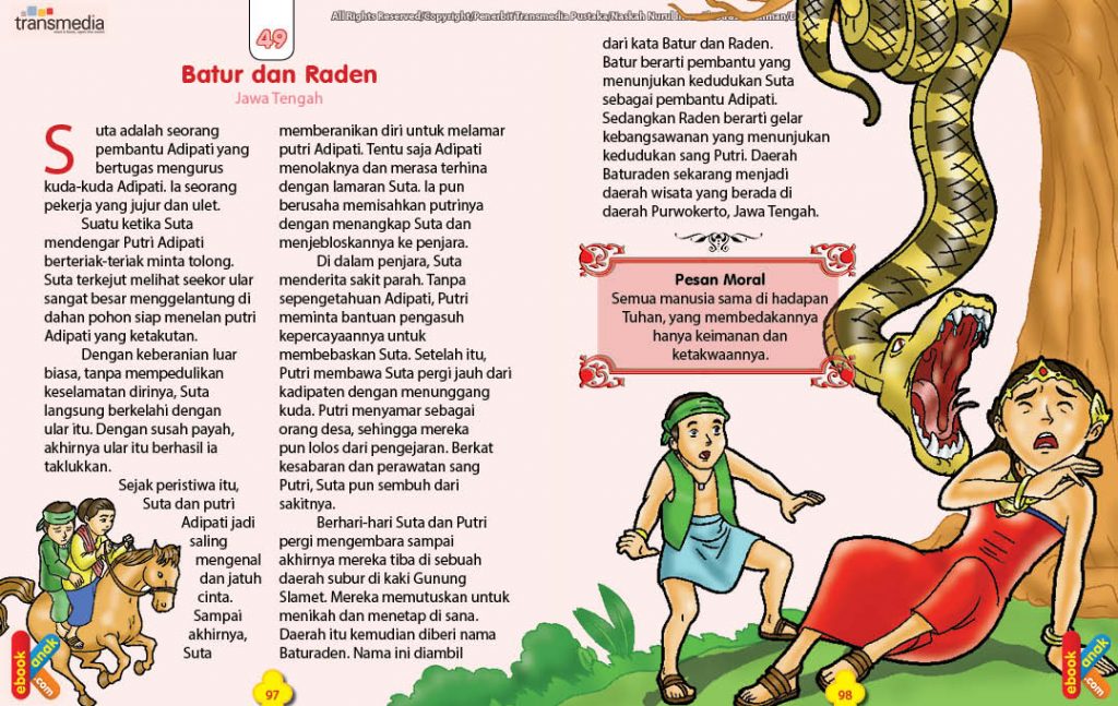 Download ebook dongeng rakyat jawa tengah Suta dan Putri Adipati Asal Mula Nama Baturaden