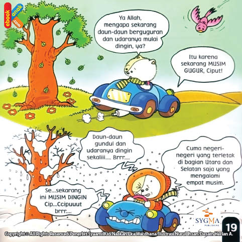Daun-daun gundul dan udaranya dingin sekali di musim dingin.