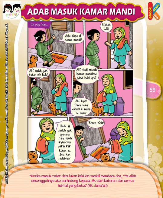 Komik Hadits Adab Ketika Masuk Ke Toilet