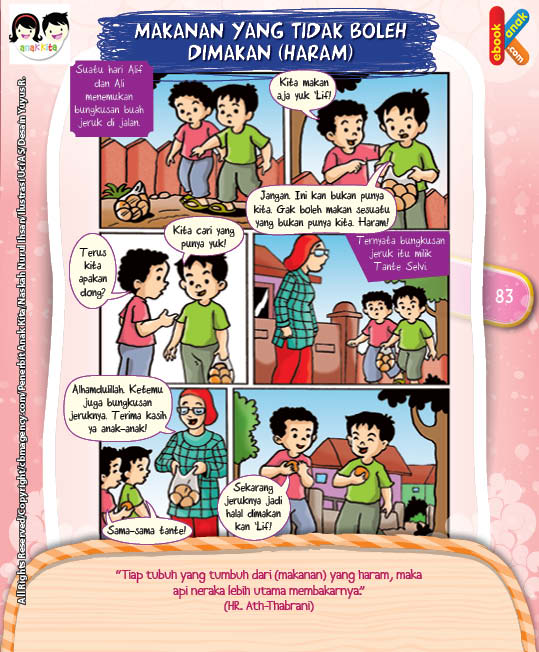 Komik Hadits Api Neraka Membakar Tubuh Pemakan yang Haram
