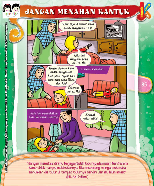 Komik Hadits Jangan Membiasakan Menahan Kantuk