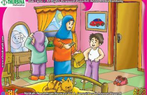 ilustrasi anak muslim berpakaian
