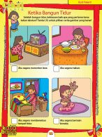 buku pintar aktivitas TK A-B Worksheet PAUD TK A-B Budi Pekerti Ketika Bangun Tidur