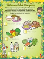buku pintar aktivitas TK A-B Worksheet PAUD TK A-B Makanan dan Minuman Sehat