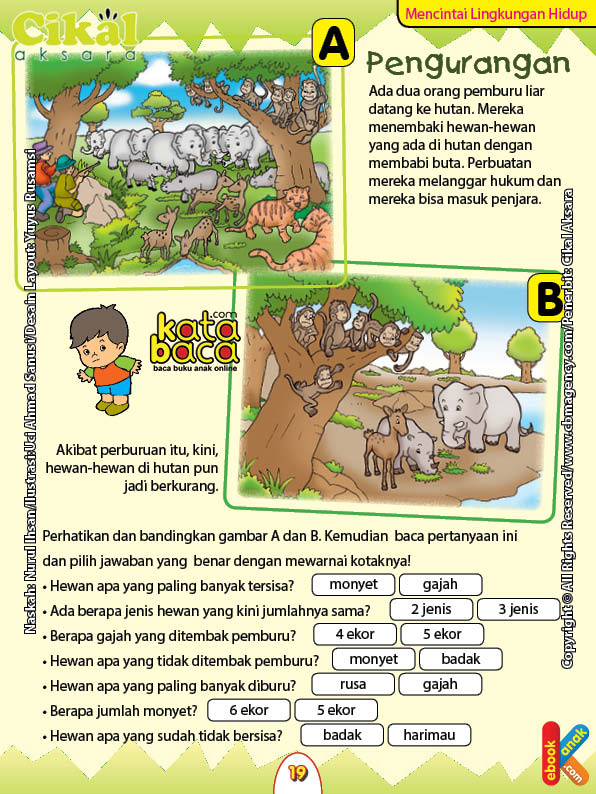 Worksheet PAUD TK  A B Mencintai Lingkungan Hidup Ebook Anak 