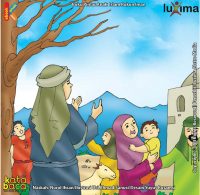 ilustrasi baca online buku pintar anak islam rukun iman Persembunyian Nabi Ilyas di Rumah Ibu Tua yang Memiliki Anak Sakit-Sakitan