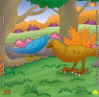 ilustrasi seri dongeng binatang terbaik dunia Anak Elang Beribukan Burung Merpati yang Tidak Bisa Terbang