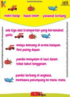 Super Membaca Menulis BerhitungTransportasi, tiga alat transportasi yang bersahabat