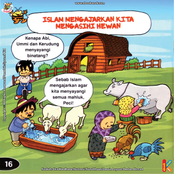 baca dan download gratis seri balita shalih Menyayangi Islam karena islam mengajarkan mengasihi hewan