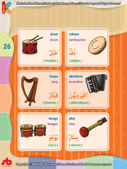 download gratis ebook pdf kamus bergambar 3 bahasa indonesia, inggris, arab alat musik 2