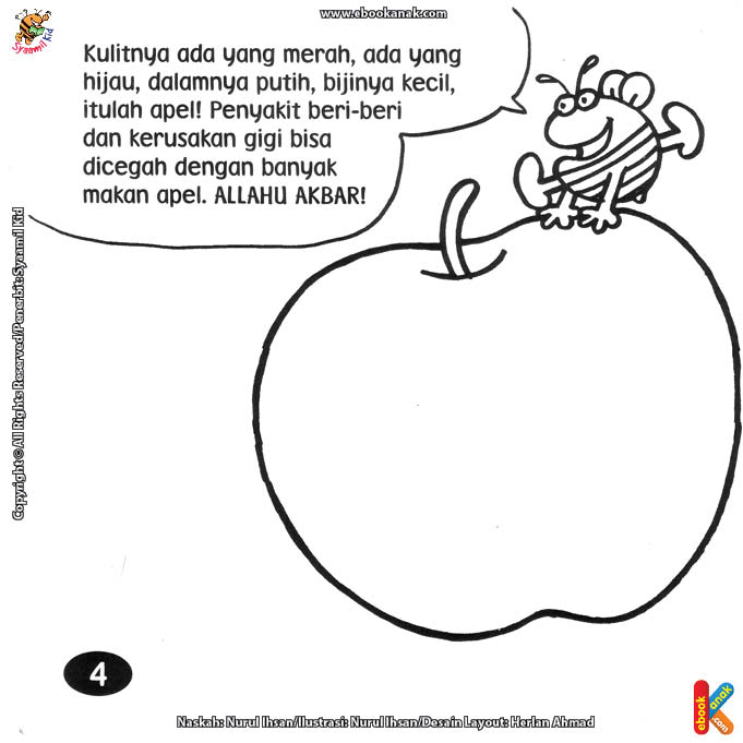  Gambar  Buah  Apel Untuk  Mewarnai