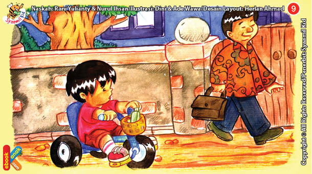 ilustrasi seri kebiasaan anak shalih bagaimana aku berpakaian jika laki-laki jangan pakai kain sutera