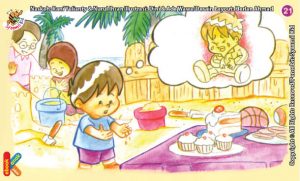 ilustrasi seri kebiasaan anak shalih mencuci tangan sebelum memegang makanan