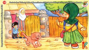 ilustrasi seri kebiasaan anak shalih pakai baju seragam jika belajar di sekolah