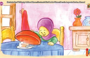 ilustrasi seri kebiasaan anak shalih selalu menutup makanan