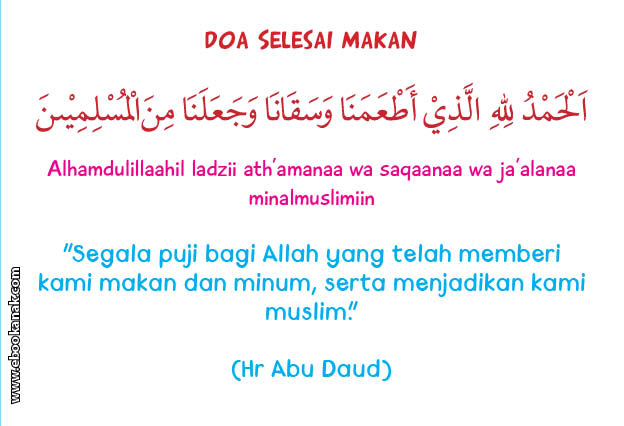 khat bacaan doa selesai makan