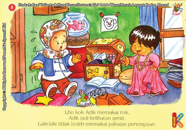 Nabi melarang laki-laki memakai pakaian yang biasa dipakai perempuan. (ebookanak.com)