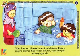 seri kebiasaan anak shalih rutin membersihkan kamar mandi