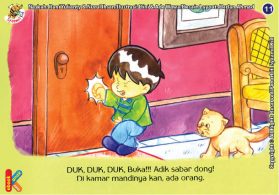 seri kebiasaan anak shalih sabar menunggu giliran ke kamar mandi
